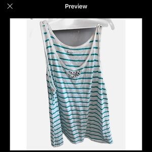 Lane Bryant Plus Size Halter Top 22/24 Striped Sleeveless Blouse Curvy casual